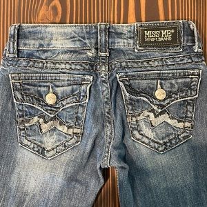 Miss Me for Buckle Straight Leg Blue Jeans Size 25 x 31 Flap Pocket JE1044TR